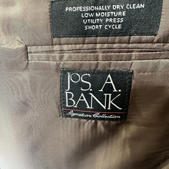 Jos A Bank Signature Collection Brown Wool Blazer 43R 3-Button Sport Coat - Picture 8 of 8